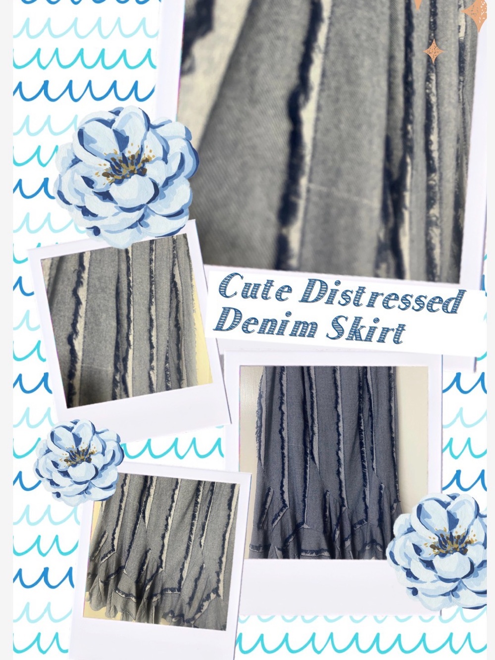 Insight Cute Distressed Denim Skirt